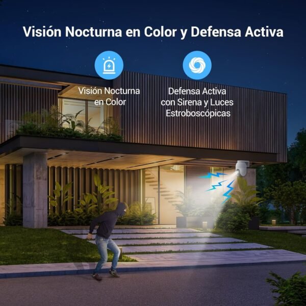 Cámara EZVIZ H8C PRO 3k exterior Panorámica WiFi con Sirena y Visión Nocturna a Color (5MPX) - Imagen 5