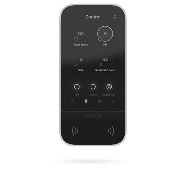 KEYPAD AJAX TOUCHSCREEN Blanco Teclado Táctil Inalámbrico BLE con Lector de Pass y Tag