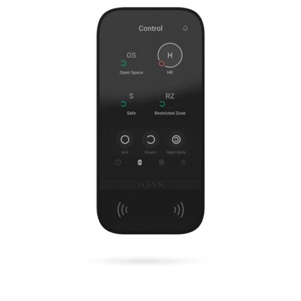 KEYPAD AJAX TOUCHSCREEN Negro Teclado Táctil Inalámbrico BLE con Lector de Pass y Tag