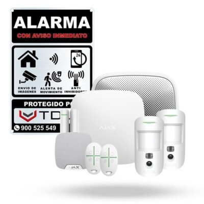 Kit Ajax KATYA blanco. Hub2 con 2 motioncam 1 streetsiren 1 homesiren 2 spacecontrol 1 doorprotect.