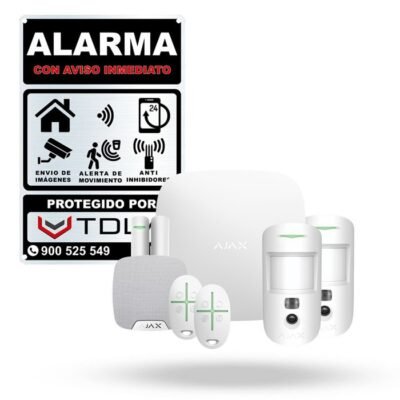 Kit Ajax OLENKA blanco. Hub2 con 2 motioncam 1 homesiren 2 spacecontrol 1 doorprotect.