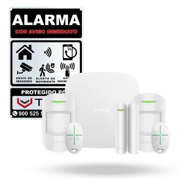 Kit Ajax ALEK blanco. Hub2 con 2 motionprotect 1 doorprotect 2 spacecontrol
