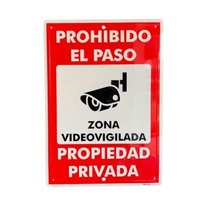 Placa disuasoria Zona Videovigilada Gran Formato relieve