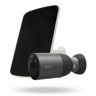 EZVIZ Cámara de Vigilancia 4Mp de Batería Recargable con Panel Solar, Detección de Movimiento PIR, Visión Nocturna en Color, Audio Bidireccional, memoria incorporada 32GB