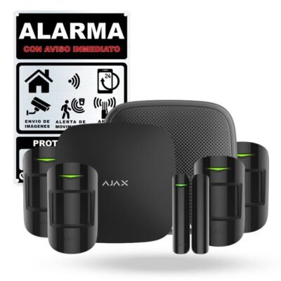 Kit Ajax SLAVIK negro. Hub2 con 4 motionprotect 1 streetsiren 1 doorprotect.